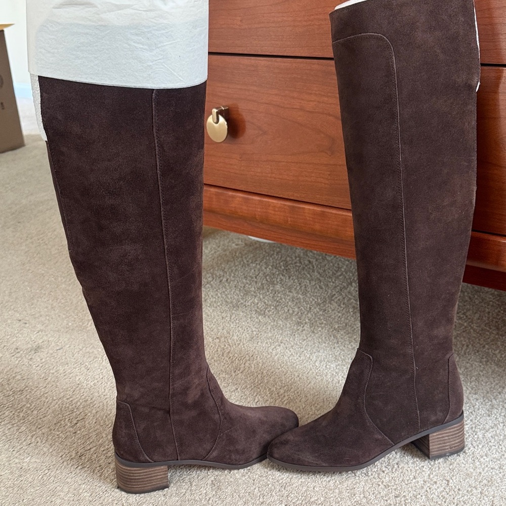 NWT Knee High Brown Suede Boots